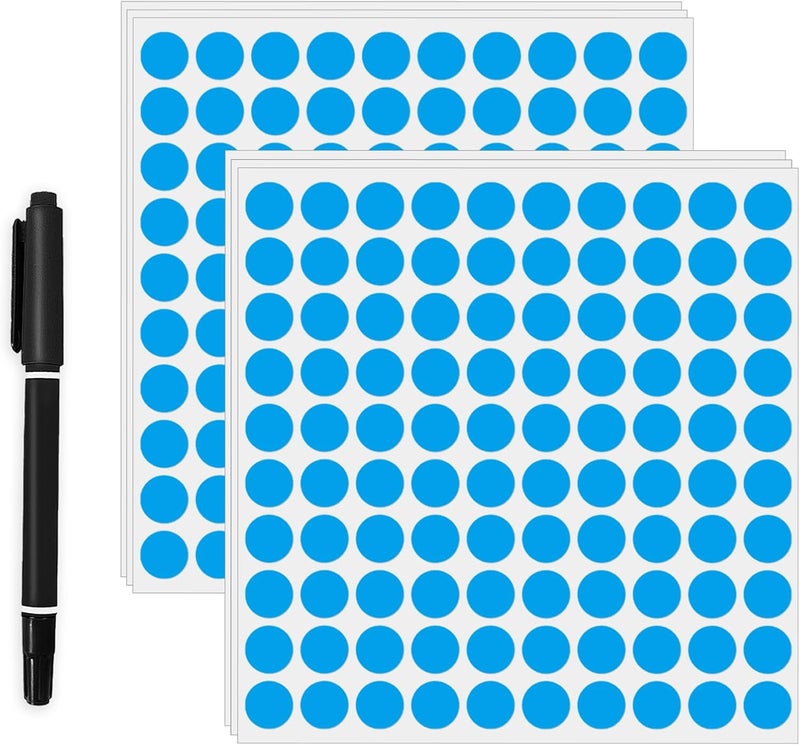 Aurtho 2000 Pcs 3/4" Garage Sale Price Stickers Sheets, Blue Yard Sale Price Stickers, Round Color Coding Labels, Circle Dot Sticker for Home Decorative, Office, Classroom, Papers Etc - Image 1